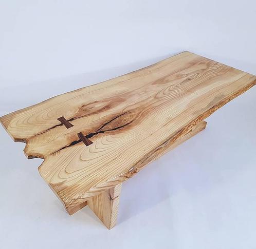 Live edge design salontafel, Huis en Inrichting, Tafels | Salontafels, Zo goed als nieuw, Minder dan 50 cm, 50 tot 100 cm, 100 tot 150 cm