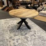 Eettafel rond 130cm. met spinpoot Direct/leverbaar E-1946, Nieuw, 100 tot 150 cm, #Eettafel#Rond#Spinpoot#Mangohout#130cm., 100 tot 150 cm