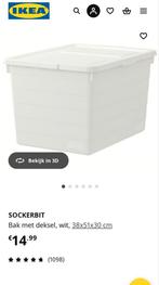 Sockerbit IKEA opbergdoos wit Doos 38x51x30 bak met deksel, Ophalen, Minder dan 35 cm, Minder dan 50 cm, Minder dan 40 cm