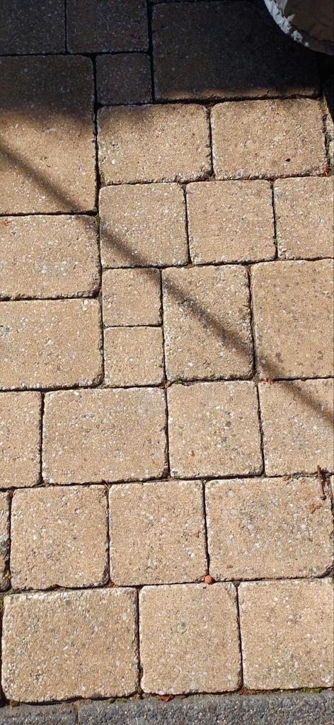 Gele Klinkers (cobblestone) wildverband ca. 10m2, Tuin en Terras, Tegels en Klinkers, Gebruikt, Klinkers, Beton, 10 m² of meer