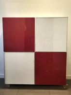 IKEA BESTA kast op wieltjes rood wit, Ophalen, Gebruikt, 100 tot 150 cm, Kunststof