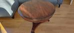 Ronde antieke salontafel met 2 lades - 90cm, Antiek en Kunst, Ophalen