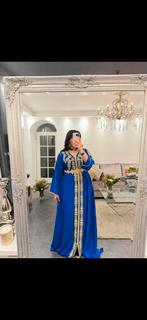 TE HUUR Takchita Takshita Marokkaanse Caftan Kaftan, Ophalen of Verzenden, Zo goed als nieuw, Blauw, Knielengte