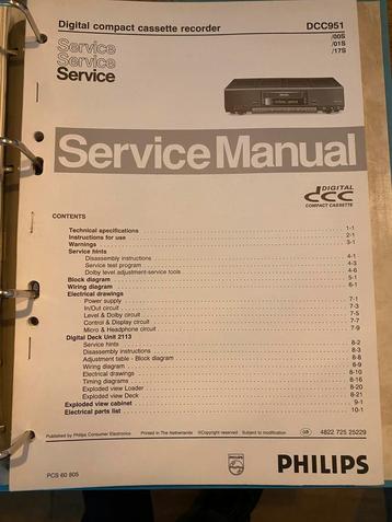 Philips Service Manual DCC Recorder 300/380 en 600 beschikbaar voor biedingen