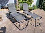 2 Bardani camping stoelen met voetenbankje, Ophalen, Zo goed als nieuw, Campingstoel