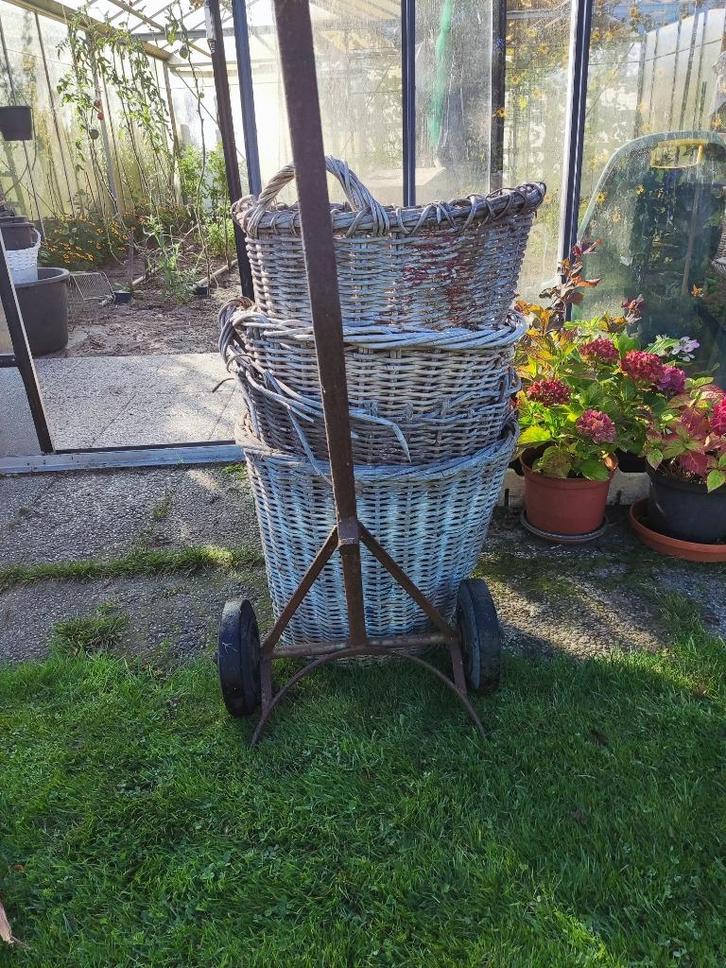 4 BOLLENMANDEN EN MANDENKAR, Tuin en Terras, Overige Tuin en Terras, Gebruikt, Ophalen