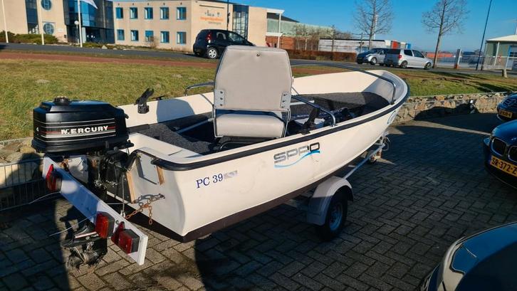 Visboot Zeilboot Speedboot Trailers  bootje snoepje sloep, Watersport en Boten, Vis- en Consoleboten, Zo goed als nieuw, Tot 10 pk