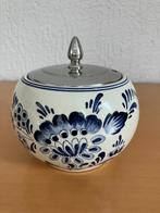Delfts Blauwe Suikerpot met een metalen deksel, Ophalen of Verzenden