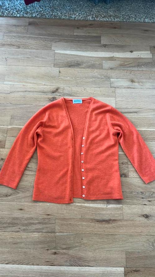 100% cashmere vestje van Brora scottish S, Kleding | Dames, Truien en Vesten, Zo goed als nieuw, Oranje, Ophalen of Verzenden