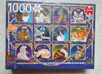 Puzzel Francien katten horoscoop 1000 stukjes Jumbo, Ophalen of Verzenden, 500 t/m 1500 stukjes, Zo goed als nieuw, Legpuzzel