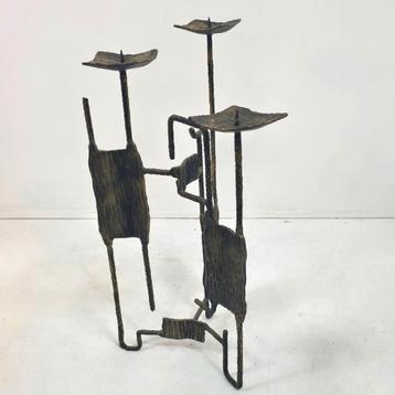 Vintage brutalist Kandelaar, jaren '60, Brons mid century  beschikbaar voor biedingen