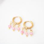 Oorbellen met roze toermalijn, Overige materialen, Hangers, Nieuw, Ophalen of Verzenden