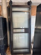 3x schuifdeur zwart melkwit glas, Ophalen, Binnendeur, Glas, Schuifdeur