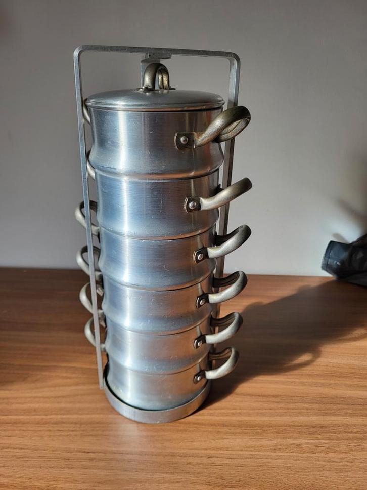 Vintage Rantang - Stapelbare Pannen, Huis en Inrichting, Keuken | Potten en Pannen, Gebruikt, Overige typen, Aluminium, Ophalen