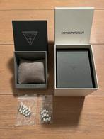 2x horloge doos/ case Guess en Emporio Armani, Staal, Guess, Polshorloge, Nieuw