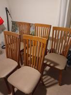 Houten Eetkamerstoelen - Set van 5, Gebruikt, Bruin, Klassiek, Ophalen of Verzenden