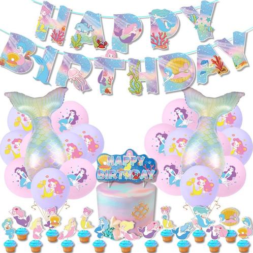 Mermaid / Zeemeermin / Meermin - Verjaardag / Birthday, Hobby en Vrije tijd, Feestartikelen, Nieuw, Versiering, Verjaardag, Ophalen of Verzenden