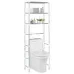 Opbergrek handdoekrek toilet wc zilver GRATIS BEZORGD!, Verzenden, Nieuw, Grijs, Handdoekenrek
