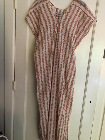 Humanoid kaftan maxi jurk rose/wit seersucker mt S/M ZGAN beschikbaar voor biedingen