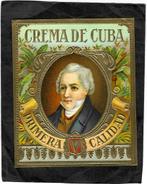 Crema de Cuba   etiket   15783, Verzamelen, Rookartikelen, Aanstekers en Luciferdoosjes, Sigarenbandjes, Gebruikt, Ophalen of Verzenden