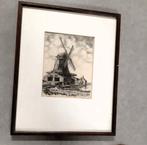 Reproductie Molen "Het Herderskind "in lijst 40 x 33 cm, Minder dan 50 cm, Gebruikt, Oorspronkelijke maker, Ophalen of Verzenden