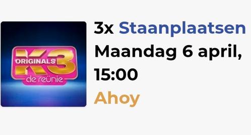 2x Staanplaatsen K3 Originals Reünie Ahoy, Ma 6 april, 15:00, Tickets en Kaartjes, Evenementen en Festivals, Drie personen of meer