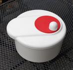 Sla-groentecentrifuge, wit/rood kunststof, z.g.a.n. 23x12 cm, Ophalen of Verzenden, Zo goed als nieuw