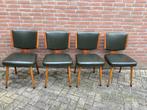 4 vintage stoelen donkergroen, Huis en Inrichting, Stoelen, Vier, Ophalen of Verzenden, Hout, Zo goed als nieuw