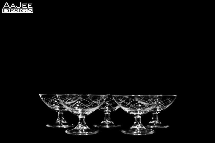 5 Leerdam – Model Laura – Coupe – Slijsel Lydia – 1958, Verzamelen, Glas en Borrelglaasjes, Zo goed als nieuw, Overige typen, Ophalen of Verzenden