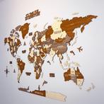 3D Houten Wereldkaart - Wanddecoratie Wereldkaart -, Nieuw, Ophalen of Verzenden