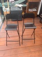 2x IKEA Franklin Barkruk 75cm Zwart, Huis en Inrichting, Barkrukken, Ophalen, Gebruikt, Met voetsteun, 60 tot 90 cm