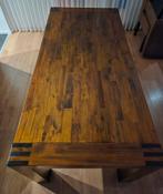 Robuuste teakhouten tafel, Huis en Inrichting, Tafels | Eettafels, Ophalen, Gebruikt, Teakhout, 200 cm of meer