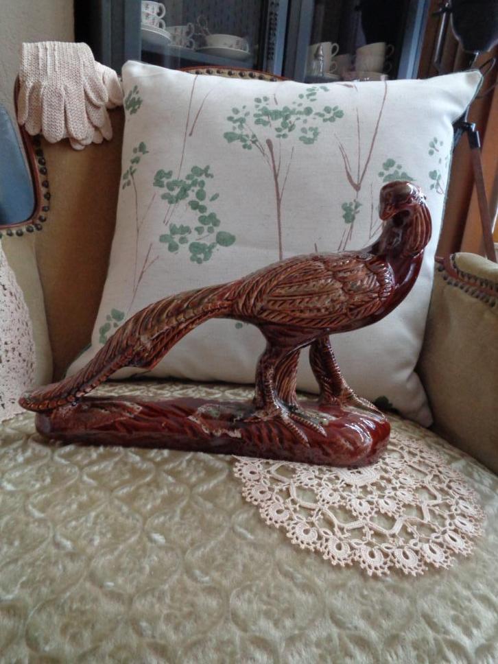 Brocant Schouw Beeld Fazant ** Mimosa **, Antiek en Kunst, Curiosa en Brocante, Ophalen of Verzenden