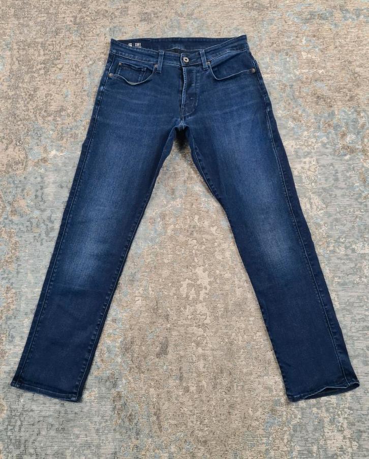 G-Star 3301 Tapered W30 L30 Tapered STRETCH Bronno3030 Blauw, Kleding | Heren, Spijkerbroeken en Jeans, Zo goed als nieuw, W32 (confectie 46) of kleiner
