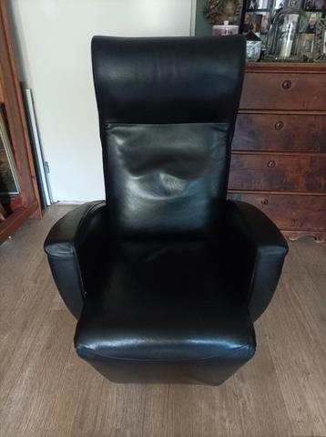 Vintage design Lederen relax/-draaifauteuil - Zwart - Modern beschikbaar voor biedingen