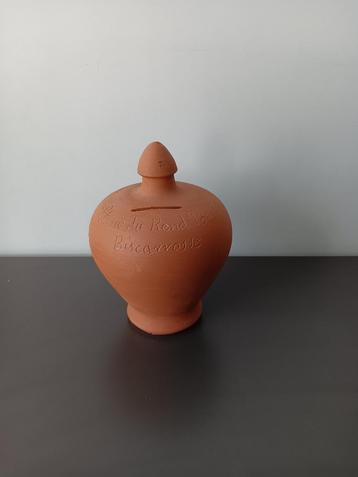 Terracotta spaarpot – Poterie du Rond Point (Biscarrosse) beschikbaar voor biedingen