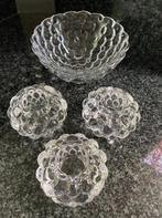 4x Gesigneerde Orrefors Raspberry.Schaal+3 wax.lichthouders, Ophalen of Verzenden