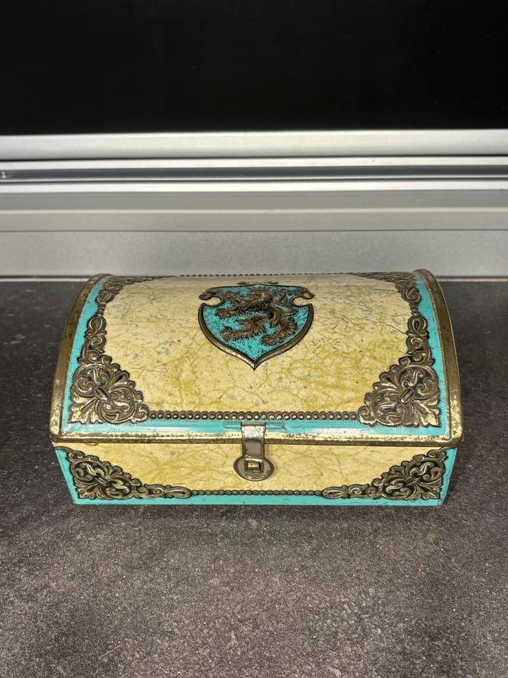 Vintage Sieradendoosje met Leeuwenwapen, Antiek en Kunst, Curiosa en Brocante, Ophalen of Verzenden