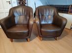 Set chique lederen fauteuils bezorging is mogelijk, Huis en Inrichting, Fauteuils, Ophalen of Verzenden, Zo goed als nieuw, 75 tot 100 cm