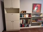 Vintage Behr kastenwand beige met bar en boekenplanken, Huis en Inrichting, Kasten | Wandmeubels, Ophalen, Gebruikt, 25 tot 50 cm