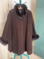 Cape - donkerbruin - Barbara Lebek - z.g.a.n. maat 44-48, Bruin, Maat 46/48 (XL) of groter, Ophalen of Verzenden, Zo goed als nieuw