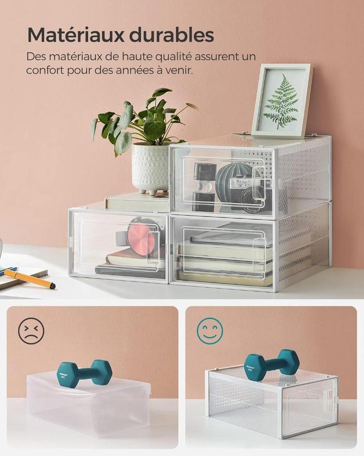 Nieuwe transparante schoenendozen – wit – stapelbaar, Huis en Inrichting, Woonaccessoires | Overige, Nieuw, Ophalen of Verzenden