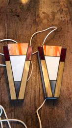 Vintage glas in lood wandlampje art deco ?, Huis en Inrichting, Lampen | Wandlampen, Ophalen, Gebruikt, Glas, Art deco ?