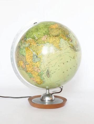 Vintage wereldbol lamp glas JRO Globus beschikbaar voor biedingen