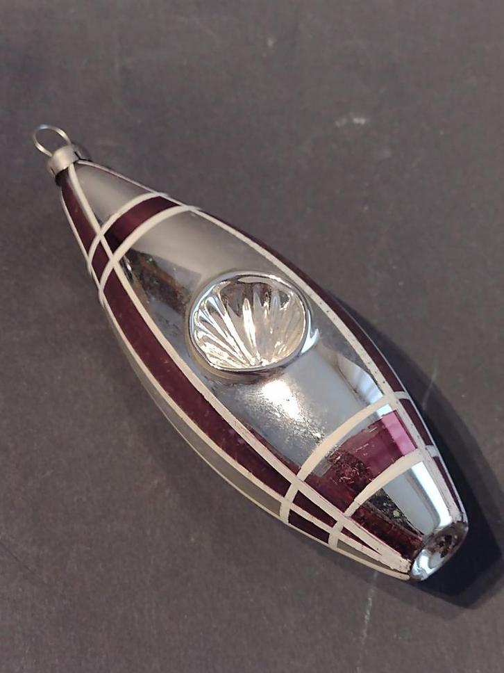 oude gekleurde deuk kerstbal L 12 cm, Diversen, Kerst, Gebruikt, Ophalen