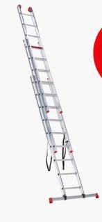 Altrex  3 delige schuifladder, Doe-het-zelf en Verbouw, Ladders en Trappen, Ophalen, Nieuw, 4 meter of meer