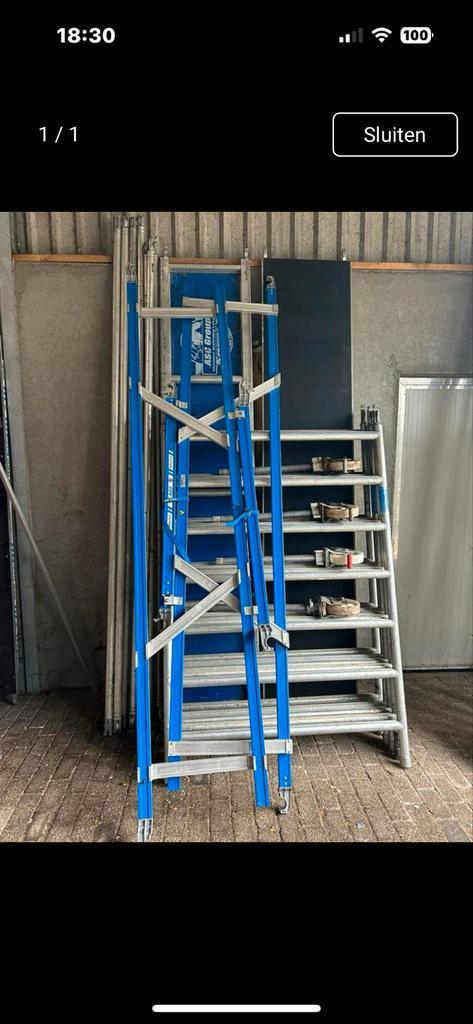 ASC Rolsteiger - Compleet, Doe-het-zelf en Verbouw, Steigers, Gebruikt, Rolsteiger of Kamersteiger, 5 meter of hoger, Ophalen of Verzenden