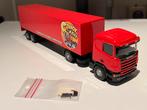 Lion car scania 124  met oplegger candy man. 1:50, Ophalen of Verzenden, Zo goed als nieuw, Bus of Vrachtwagen, Lion Toys