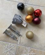 Kerstdecoratie, Kerstballen, vogeltje op tak,"vallende ster", Ophalen of Verzenden, Zo goed als nieuw