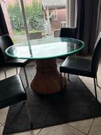 Glazen eettafel met 4 stoelen, Ophalen of Verzenden